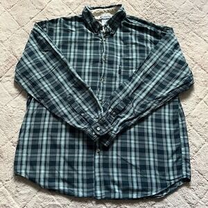Columbia Cotton Button‎ Down Plaid Shirt Western Preppy Rodeo Outdoor Size XL